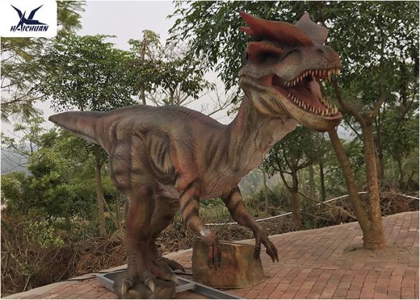 Giant Dilophosaurus Model Outdoor Dinosaur Yard Art Customize Color / Size