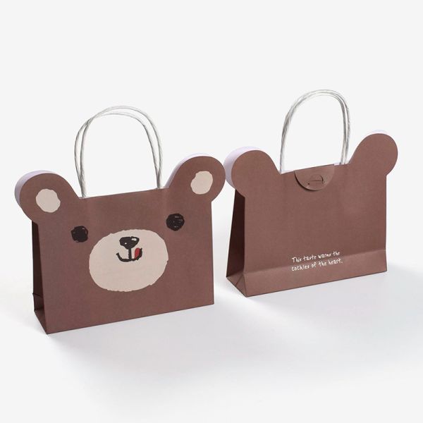 Cute Cartoon Packaging Gift Storage Bags Customized Animal Tote Paper Bags Store Shopping Packing Bags
