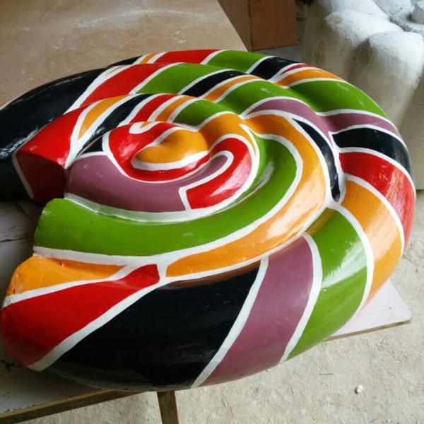 large fiberglass  statue  colorful lollipop model as decoration  in plaza hall or square