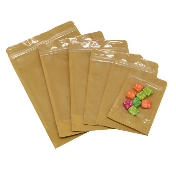Front Clear Tanding Zipper 20g Kraft Paper Food Bag