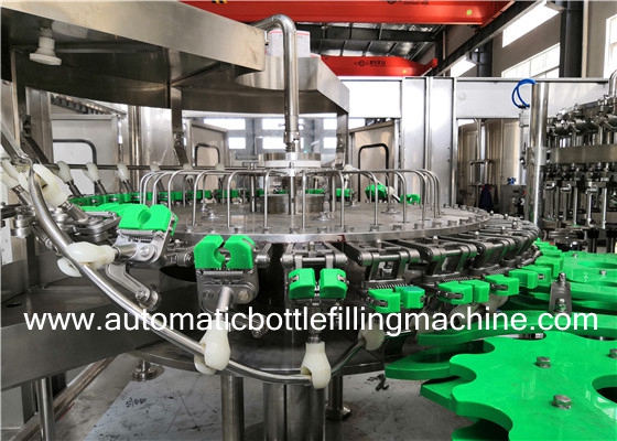 Auto Carbonated Soft Drink Filling Machine , Glass Bottle Machine High Speed