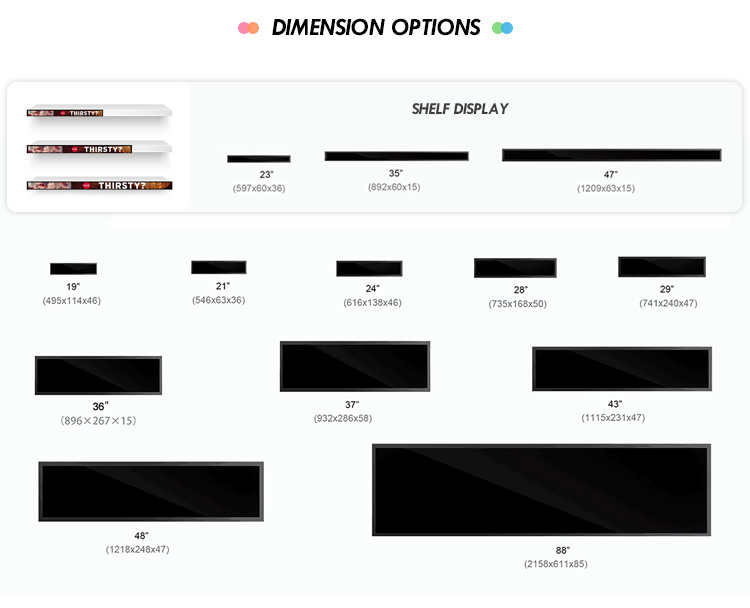 MJK 24 Inch Ultra Wide LCD Display Stretched Bar Digital Signage and Displays LCD Stretched Bar Screen Display