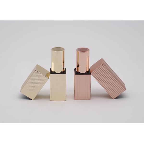 Square Gold Aluminum Magnet Lip Balm Containers Bulk