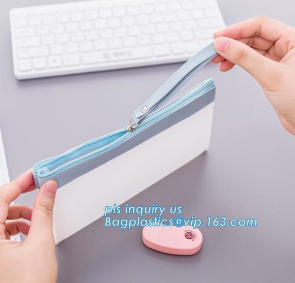 Translucent Zipper Lock TPU Pencil Bag / Pencil Case, vinyl TPU pencil case bag with zipper, Waterproof student pencil c