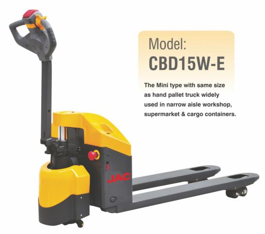Electric Pallet Jack With 1500KGS Lifting Capacity , CBD15W-E , Economic Model