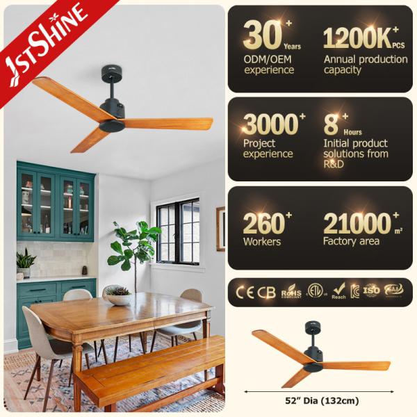 Cinco velocidades 52 polegadas 3 lâmina ventilador de teto poupança de eletricidade 110V baixa tensão