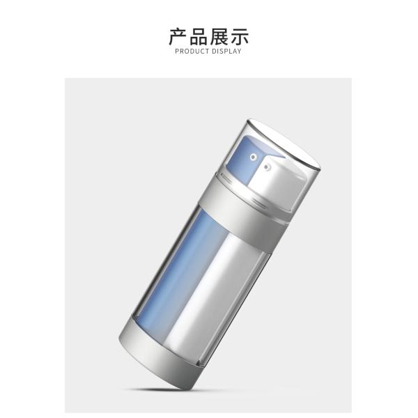 Garrafa mal ventilada do tubo acrílico oval do dobro 30ml com bomba do distribuidor