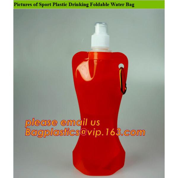 Collapsible Sports Water Bottle 3 Pack, Foldable Leak Proof Travel Bottles for Camping and Hiking, 480 mL Capacity