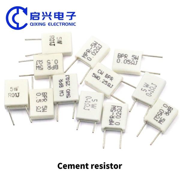 Resistência de enrolamento por fio de alta potência 5W 10W 20W 100W 47 50 100 ohm Resistência de cimento cerâmica