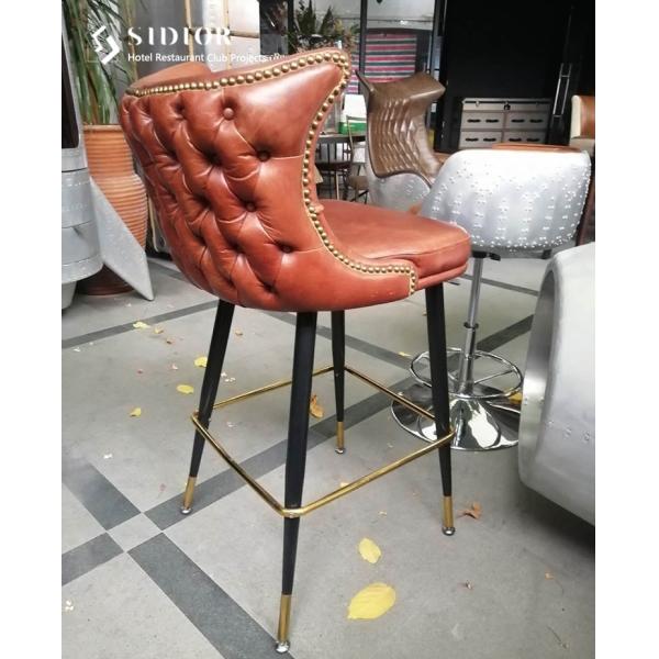 Hotel Bar Chair, Club Bar Stool, High Chair, Stool Chair, Restaurant Chair, PU Leather Upholstery, High Density Foam
