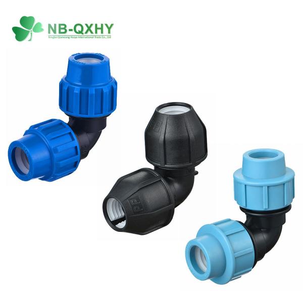Pedido personalizado aceito Artigos de compressão Pn16 azul escuro PP de cotovelo para fornecimento de água