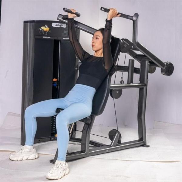Shoulder Press Ax Series Indoor Commercial Pin Loaded Gym Equipment with Neutral and Overhand Handle Positions for Distribution