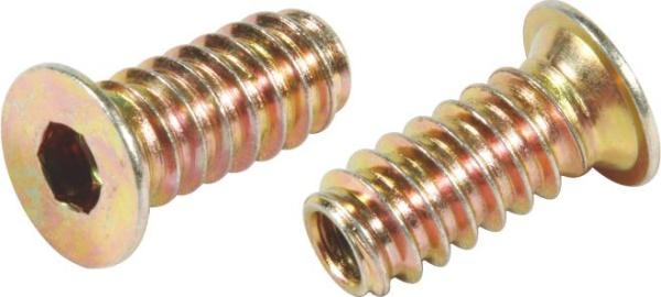 Carbon Steel Flat Head M8 Insert Nut , 5mm Threaded Insert Fine Thread Iron Material