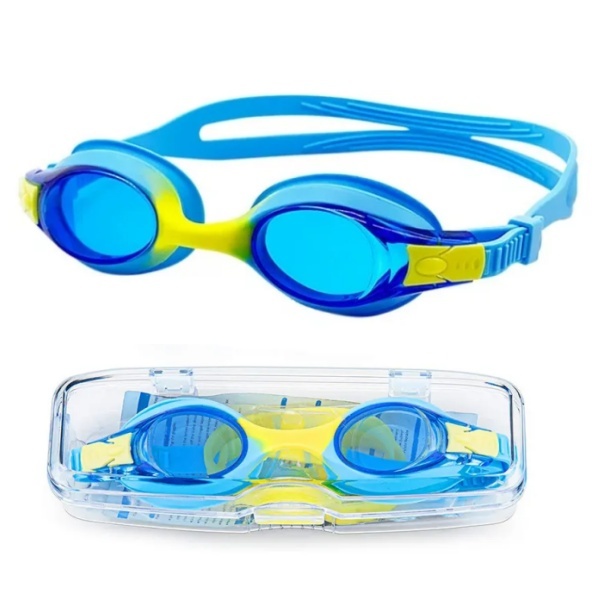Kids Swimming Goggles with Anti-Fog UV Protection and Rainbow Plating Lenses for