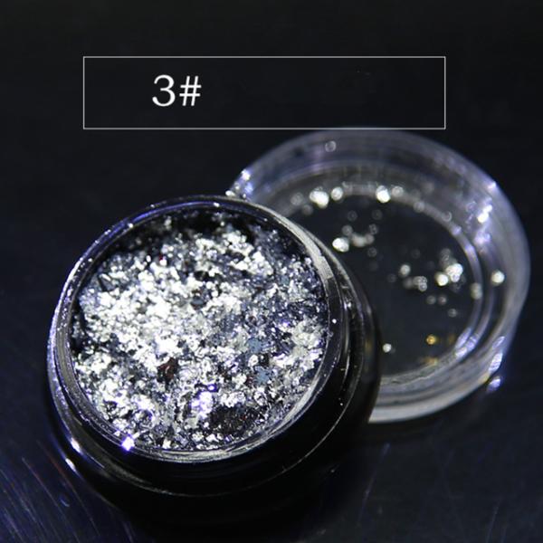 Japanese Manicure Ultra-thin Foil Platinum Powder Laser Glitter Nail Foil Flakes for a Luxurious and Eye-catching Design