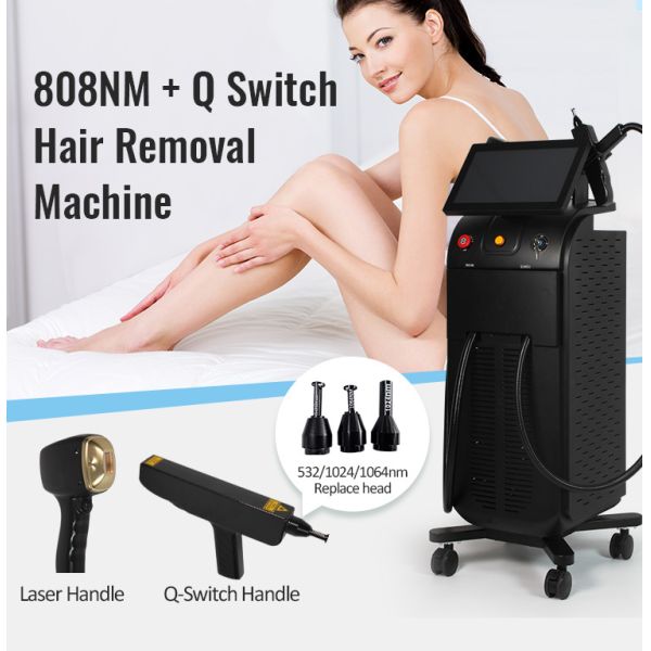 2 In 1 808nm Diode Laser Pico Tattoo Removal Machine Skin Rejuvenation