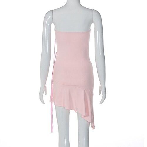 OEM maufactory European and American style 2023 Summer new short polyester sexy tube top skirt fashion dress