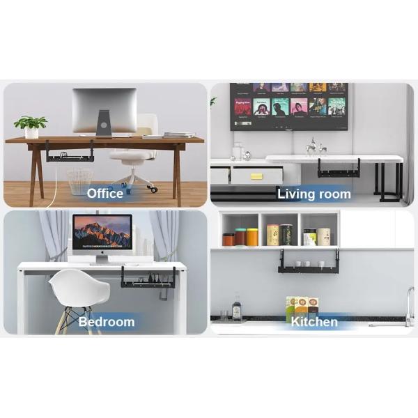 Talla de gestión de cables de almacenamiento con bandeja de gestión de cables de escritorio multifunción