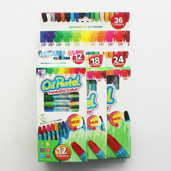 Wholesale Fantastic Color Triangle Oil Pastel Set-12 Colors Plastic Packaging Kids Drawing Supplies