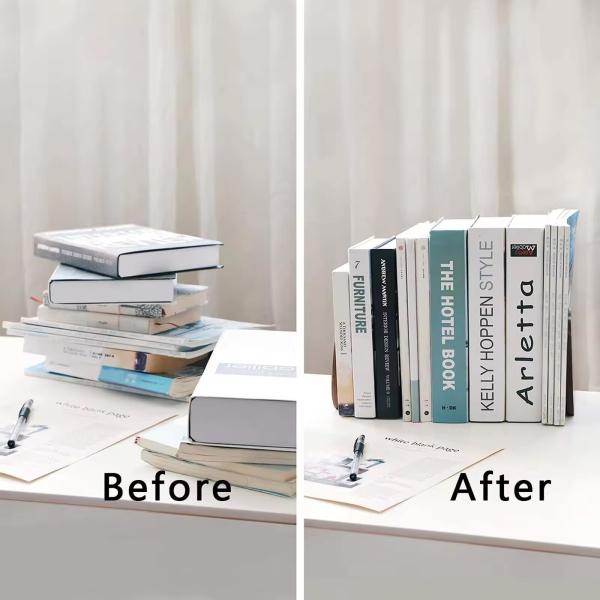Wooden Non-Skid Bookend for Shelves, Book Stand for CDs