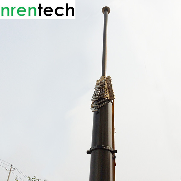 18m lockable pneumatic telescopic mast 100kg payloads NR-3300-18000-100L aluminum telescopic mast telecom tower mast