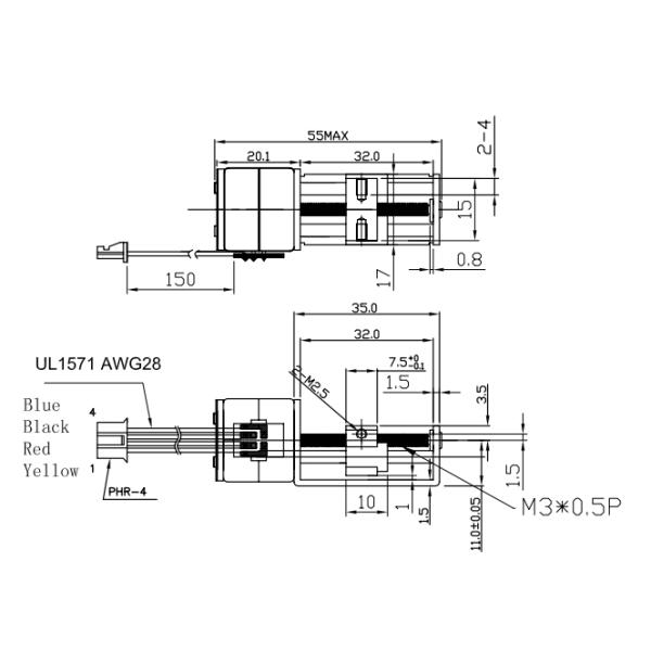2 Fase 12V de 20 mm de diámetro de 21 mm de carrera Magneto permanente motor paso a paso para instrumentos ópticos, cámara, etc.