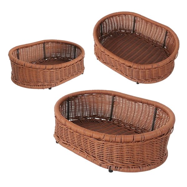 Metal Frame Poly Round Rattan Oval Shape Dog Cat Medium Size Animal House