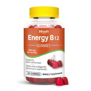 80ct Vegan B12 Energy Vitamins Gummy For Brain Fatigue Support Custom Private