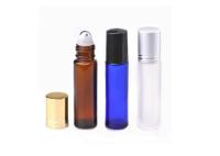 Frasco de Vidro Colorido Portátil Roll On 4ml 8ml 10ml Para Creme de Cuidados com a Pele Perfume Óleo Frascos Rollers Âmbar Azul Transparente Fosco