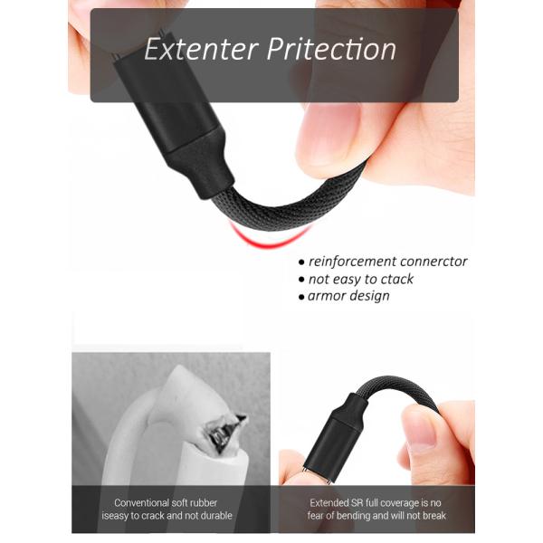 3A Faster Charging Braided Type C To USB A Cable Data Sync