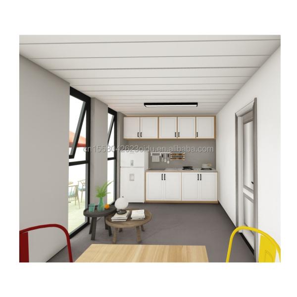 20 pies o 40 pies portable Casa pequeña prefabricada Villa de acero ligero Modular casas prefabricadas con tubos cuadrados de acero galvanizado