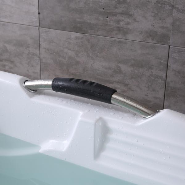 Acrylic Bathtub Faucet with Brass Hardware and Handles End Drain Location Luxury Design