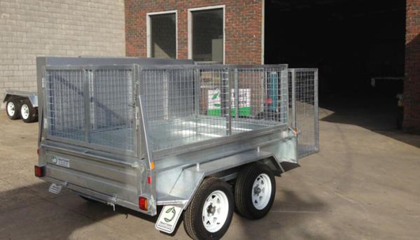 Double Axle 8×5 Tandem Lawn Mowing Trailer With 1800 x 280mm Slide Away Ramps