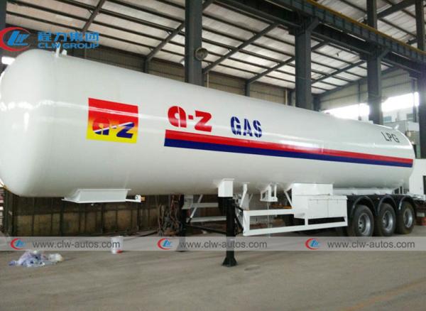 Semi-reboque de transporte de propano líquido de 3 eixos 25mt 58,5m3