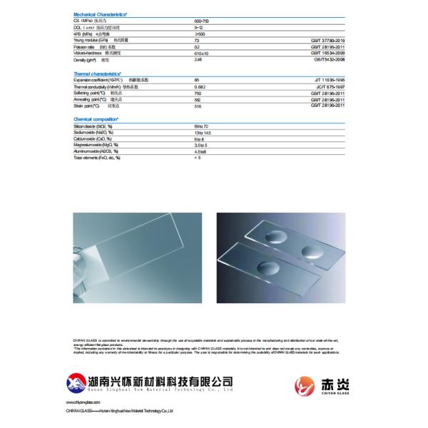 Chemical Resistant Raw Glass Panel for Histology/Cytology Slides 1300*1100mm Regular Size 4PB 9-12um