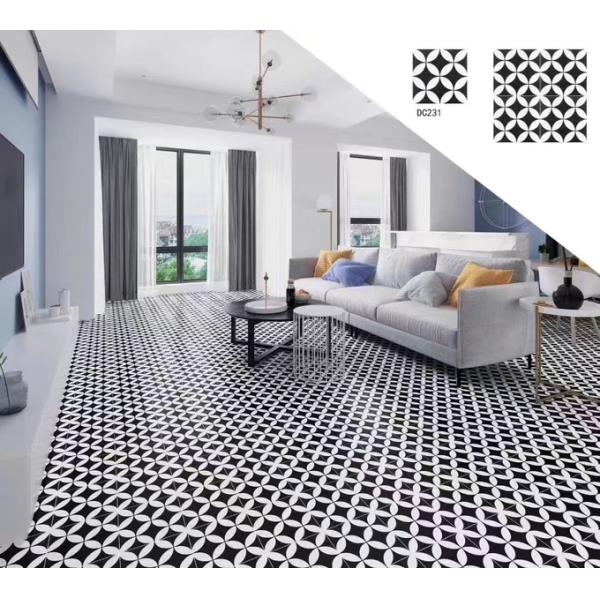 Black and White 20x20cm Ceramic Rustic Tile for Indoor Floor and Wall