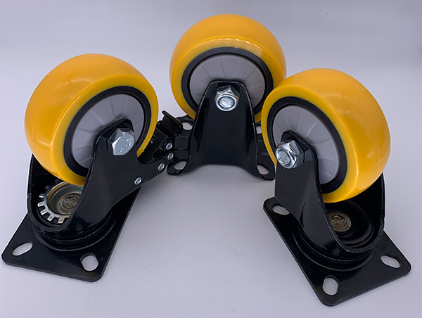 3 Inch Industrial Caster Wheels TPE Elastic Rubber Wheel with Top Plate