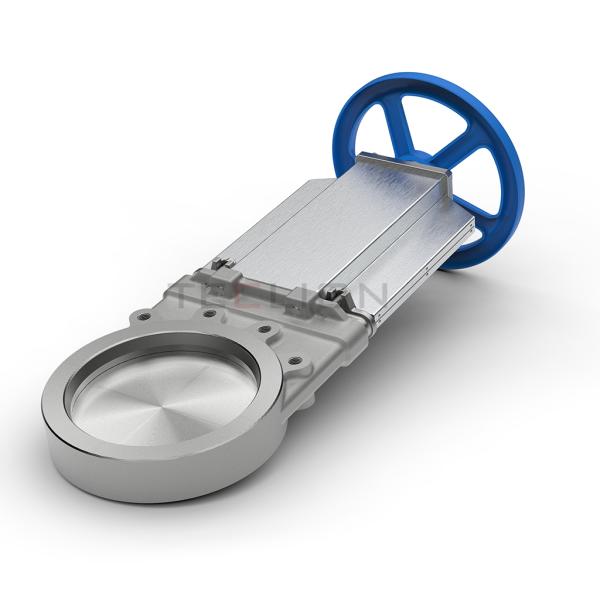 PN10 PN16 Slide Gate Pneumatic Air Operated Gate Valve Handwheel Resilient Seated