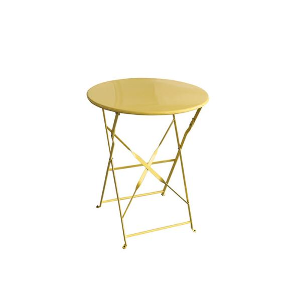 Outdoor Indoor 60cm Dia Round Metal Table Full Steel