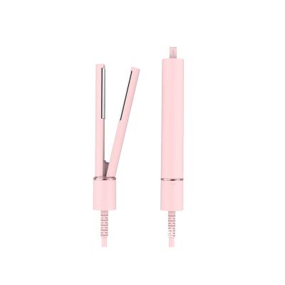 25 W 2 In 1 Hair Straightening Clip Temperature Display Mini 360° USB Splint Hair Curler Lipstick Flat Iron