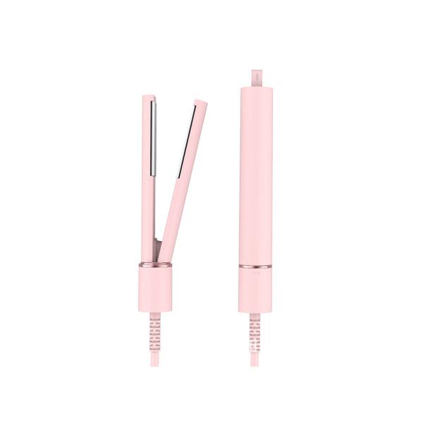 Portable USB Rechargeable Cordless 2 in 1 Hair Straightener Rolling Mini Wireless Lipstick Splint
