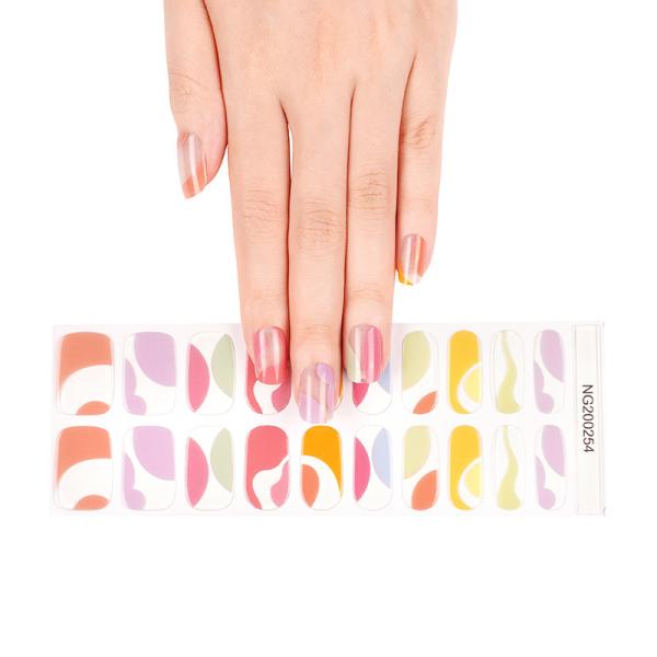 Custom Semi Cured Gel Nail Wraps Stickers with the Lamp to Cure UV Gel Nail Sticker
