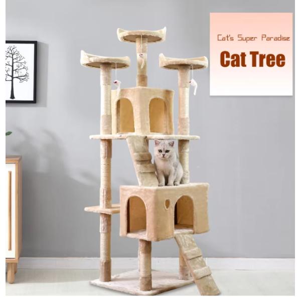 Fun Play Multi Level Luxury Cat Tree Furniture with Scratching Post Condo Platforms