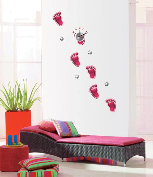 Footprints Decorative Wall Sticker Designer Wall Clocks 10D057 