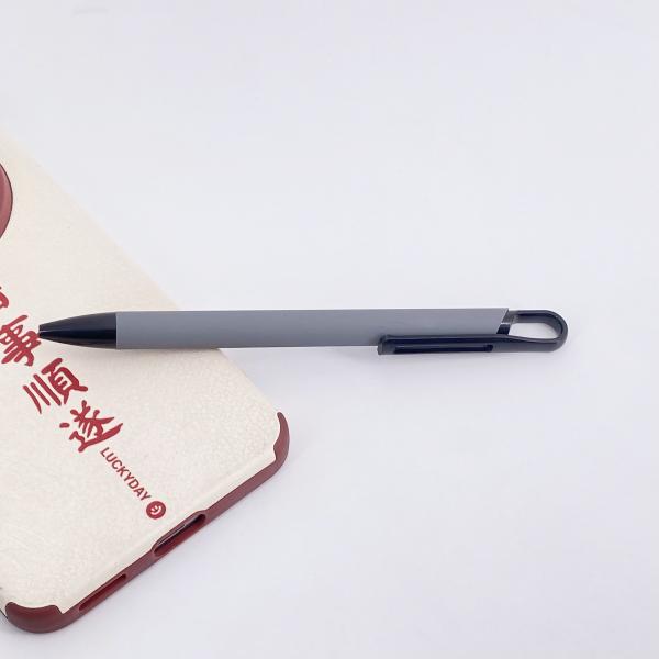 Plume à bille en caoutchouc doux de haute qualité, simple à imprimer, avec pince