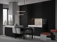 Armário de cozinha de design moderno com ilha