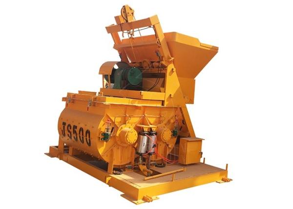 Twin Shaft Automatic Concrete Mixer Machine , 500L Stationary Dry Mortar Equipment