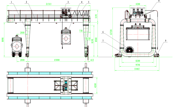 Steel Inventory Yard L-Shape Gantry Crane for Road Construction Sites
