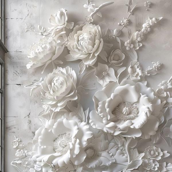 Hand Carved Natural Stone Marble Wall Art Realistic Flower Relief for Anniversary Occasion in Strong Wooden Crate Pack