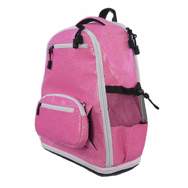 Saco cor-de-rosa elegante do Cheerleading da faísca do brilho com suportes de garrafa de água